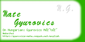 mate gyurovics business card